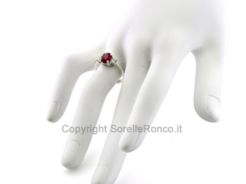 ANELLO DIAMANTI E RUBINO 1.15-1.20CT 6X8MM