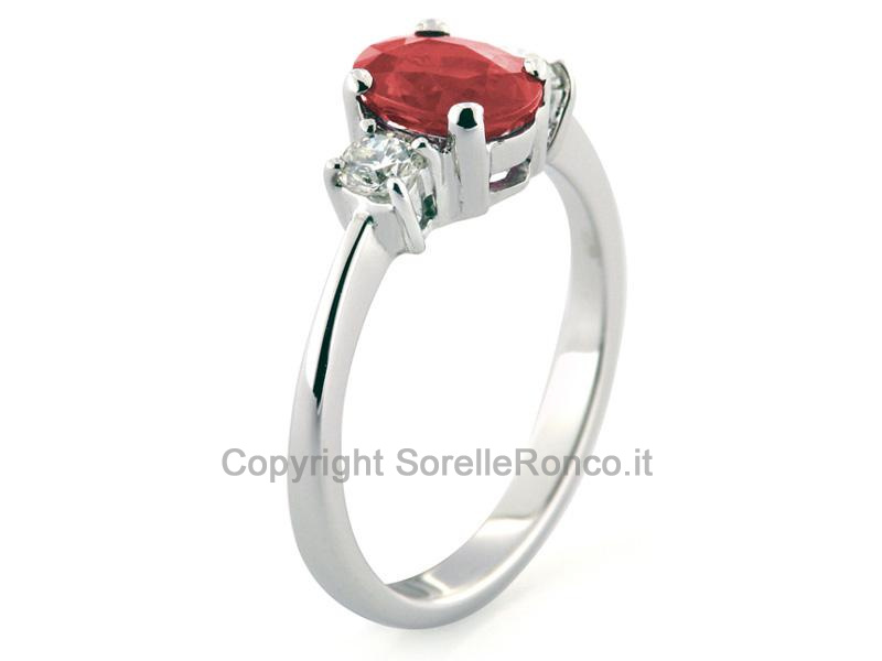 ANELLO DIAMANTI E RUBINO 1.15-1.20CT 6X8MM