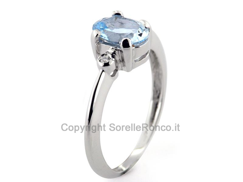 ANELLO ORO E DIAMANTI CON ACQUAMARINA