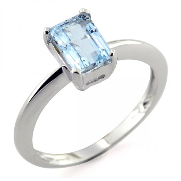 CF00606 - Anello Acquamarina Rettangolare 7x9mm