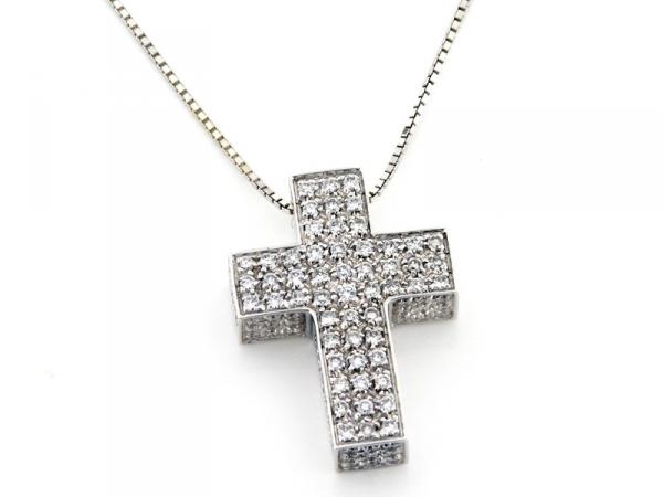 CF00619 - Pendente Croce Oro e Diamanti ct. 1.25