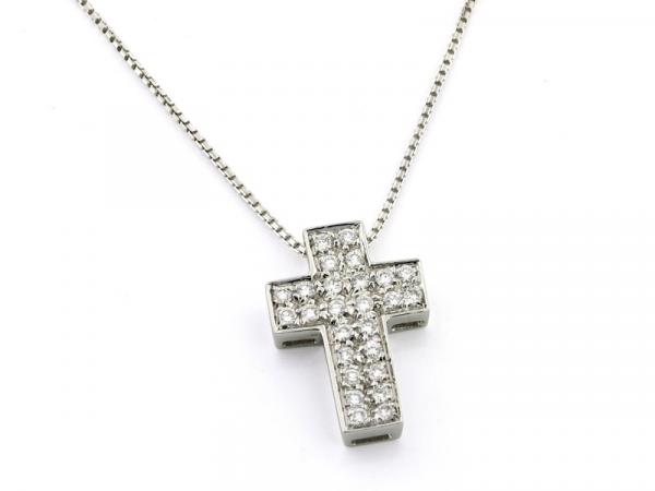 CF00620 - Collana Croce Oro e Diamanti ct. 0.39