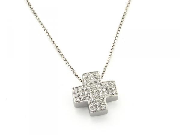 CF00621 - Collana Croce Diamanti Pavé 0.25 Ct