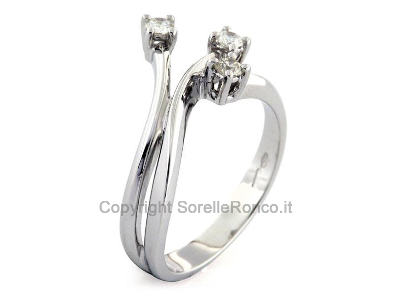 ANELLO TRILOGI ORO E DIAMANTI CT. 0.24