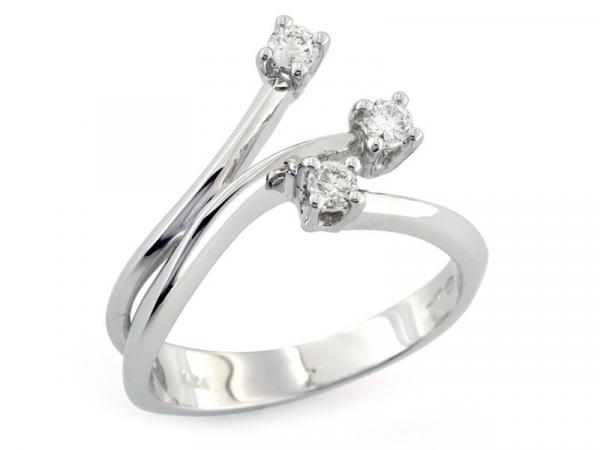 CF00626 - Anello Trilogi Oro e Diamanti ct. 0.24