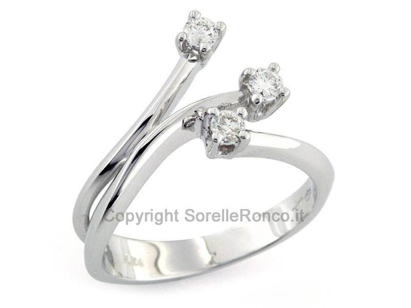 ANELLO TRILOGI ORO E DIAMANTI CT. 0.24