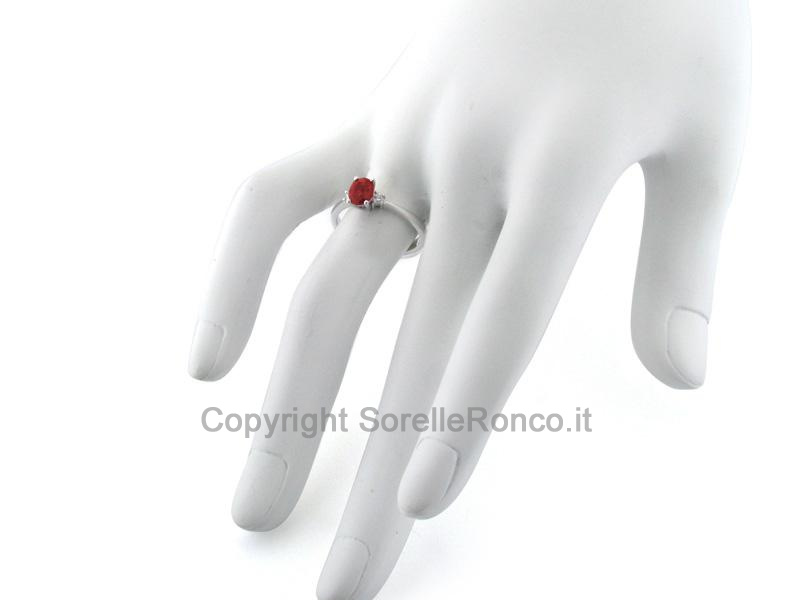 ANELLO ORO DIAMANTI E RUBINO 0.55 CT
