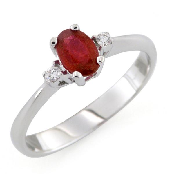 CF00652 - Anello Oro Diamanti e Rubino 0.55 Ct