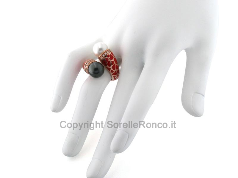 ANELLO ANIMALIÈR IN ORO ROSA E PERLE