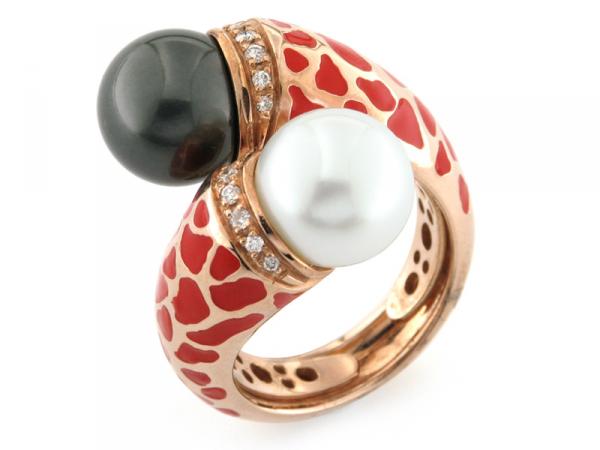 CF00654 - Anello Animalièr in Oro Rosa e Perle