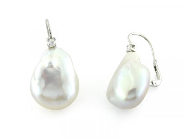 CF00662 - Orecchini con Perla Barocca e Diamanti