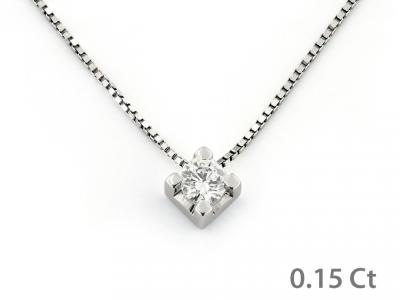 Collana Punto Luce Oro Diamante 0.15 Ct