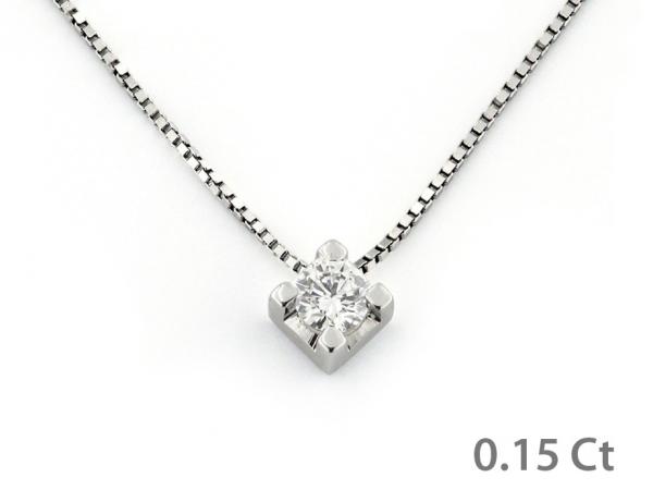 CF00665 - Collana Punto Luce Oro Diamante 0.15 Ct