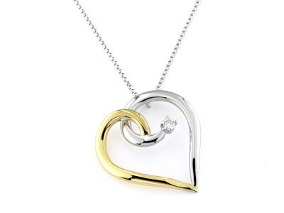 Girocollo Cuore Oro Bicolore e Diamante