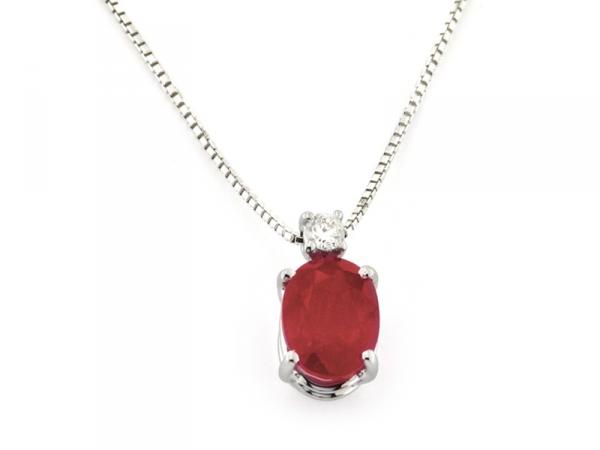 CF00680 - Collana in Oro con Rubino e Diamante