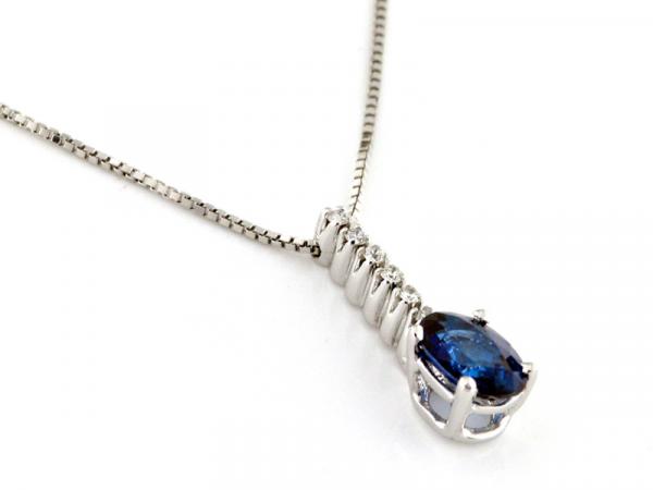CF00684 - Girocollo Pendente Zaffiro e Diamanti