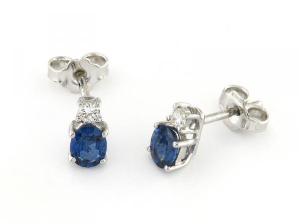 CF00689 - Orecchini Oro Diamanti e Zaffiri 0.80 Ct