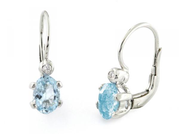CF00693 - Orecchini Oro Bianco con Acquamarina e Diamanti
