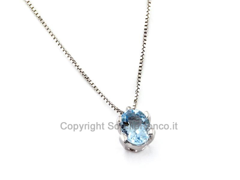 COLLANA CON PENDENTE ACQUAMARINA