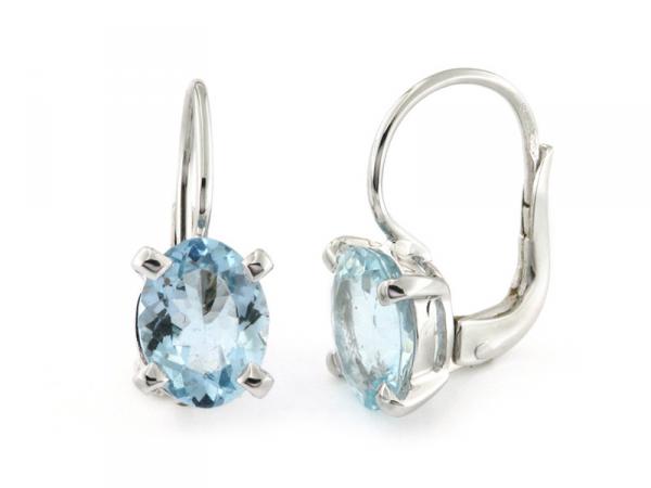 CF00702 - Orecchini Acquamarina Ovale in Oro Bianco 18kt