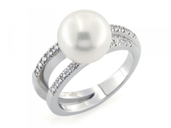 CF00730 - Anello in Oro con Perla e Diamanti