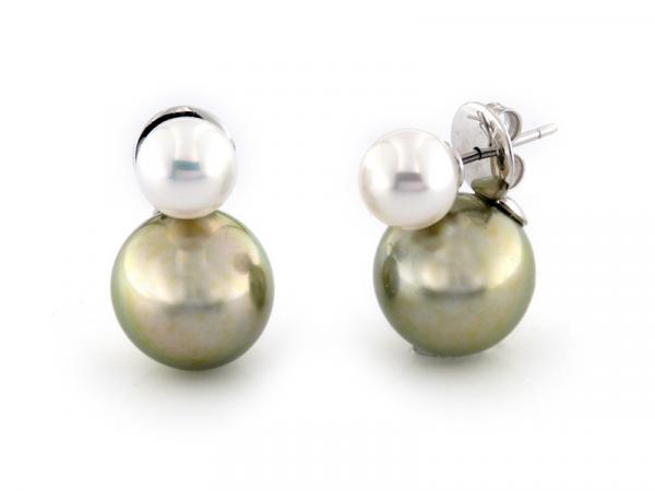 CF00733 - Orecchini con Perle Tahiti Pistacchio