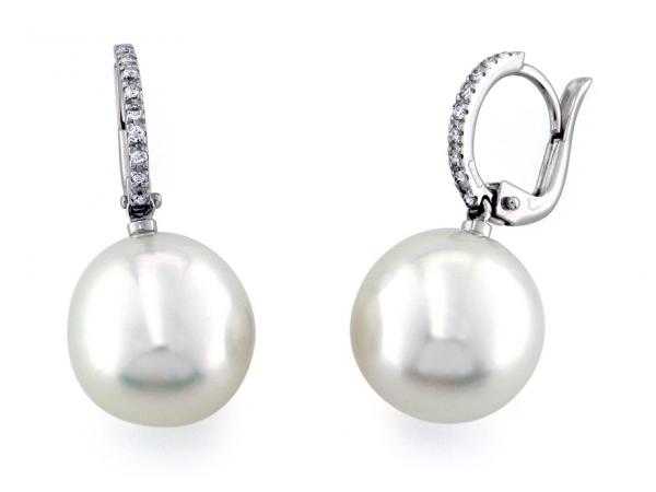 CF00735 - Orecchini Diamanti e Perle ø13-13.5mm