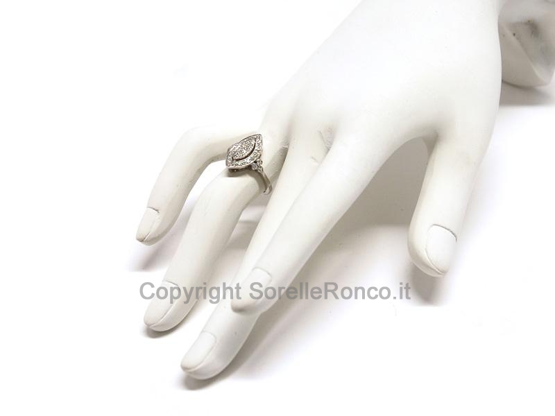 ANELLO ART DECO CON DIAMANTI CT. 0.23