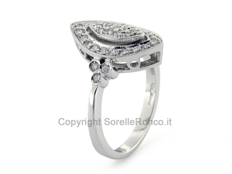 ANELLO ART DECO CON DIAMANTI CT. 0.23