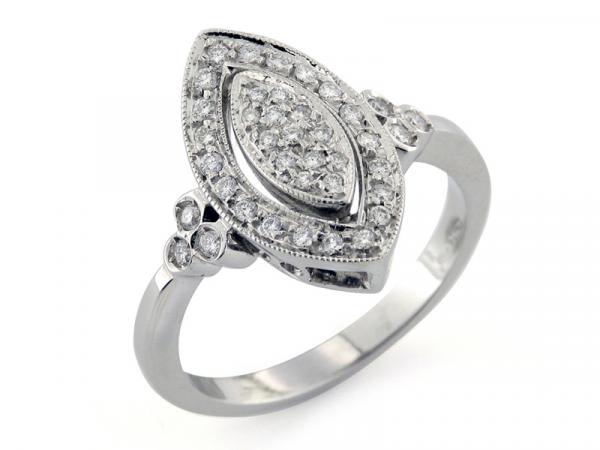 CF00737 - Anello Art Deco con Diamanti ct. 0.23