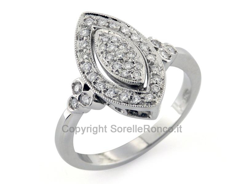 ANELLO ART DECO CON DIAMANTI CT. 0.23