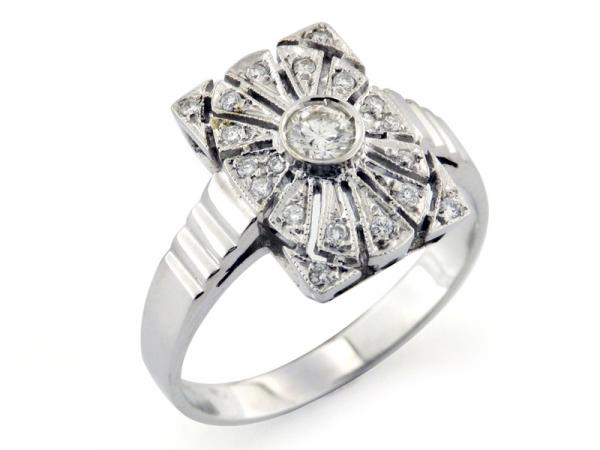 CF00738 - Anello Art Deco con Diamanti ct. 0.27