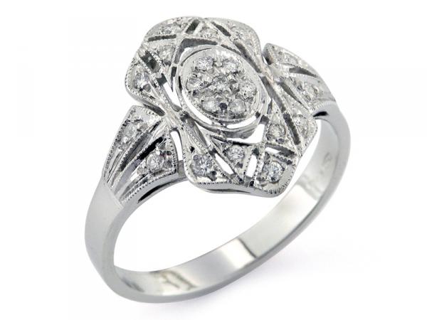 CF00739 - Anello Retro Oro con Diamanti ct. 0.17