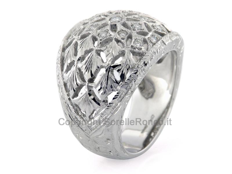 ANELLO STILE BAROCCO ART DECÒ CT. 0.26