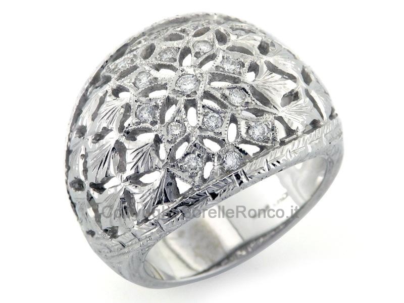 ANELLO STILE BAROCCO ART DECÒ CT. 0.26