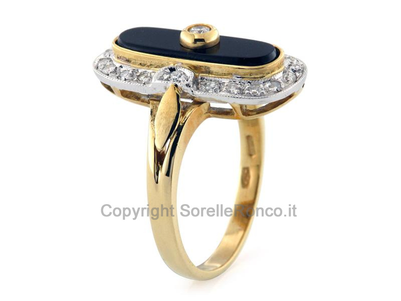 ANELLO ART DECÒ CON DIAMANTI CT. 0.23