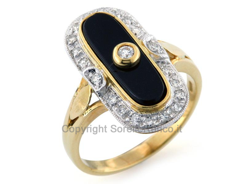 ANELLO ART DECÒ CON DIAMANTI CT. 0.23