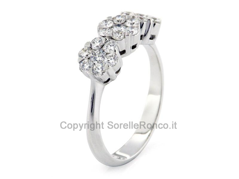 ANELLO TRILOGY FIORI DI DIAMANTI CT 0.96