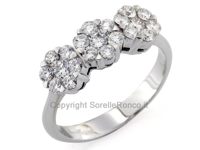 ANELLO TRILOGY FIORI DI DIAMANTI CT 0.96
