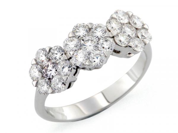 CF00746 - Anello Trilogy Fiori di Diamanti ct 1.53
