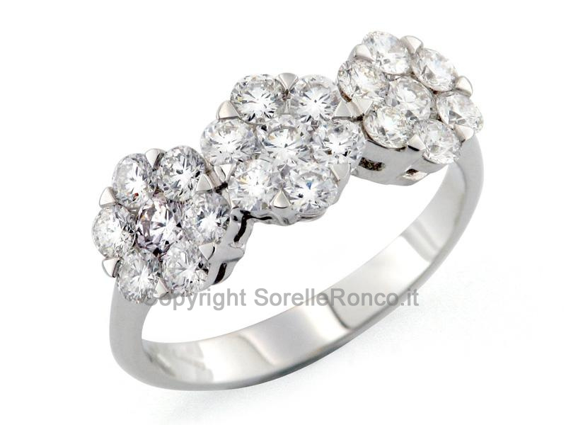 ANELLO TRILOGY FIORI DI DIAMANTI CT 1.53