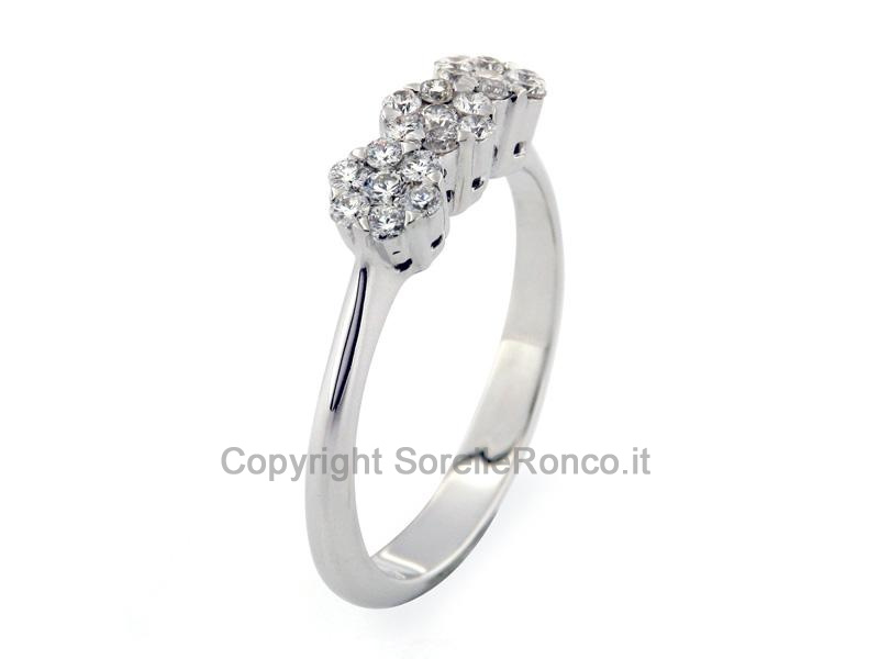 ANELLO TRILOGY FIORI DI DIAMANTI 0.42 CT