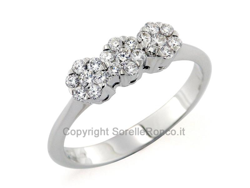 ANELLO TRILOGY FIORI DI DIAMANTI 0.42 CT