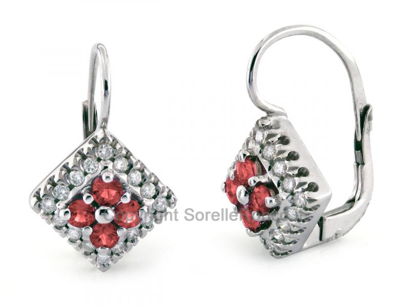 ORECCHINI IN ORO CON RUBINI E DIAMANTI