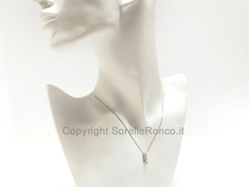 COLLANA TRILOGY 3 FIORI DIAMANTI CT 0.40
