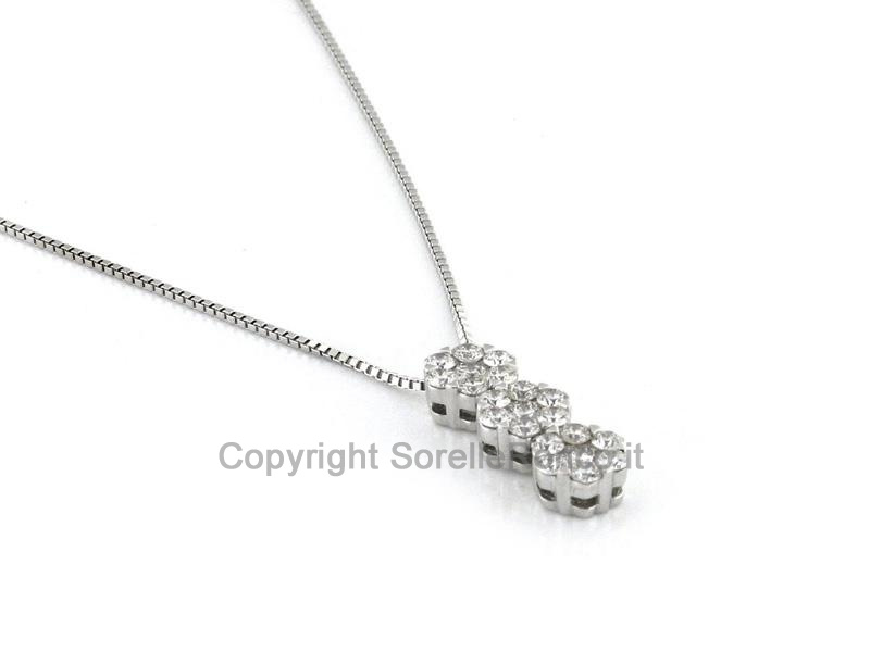 COLLANA TRILOGY 3 FIORI DIAMANTI CT 0.40