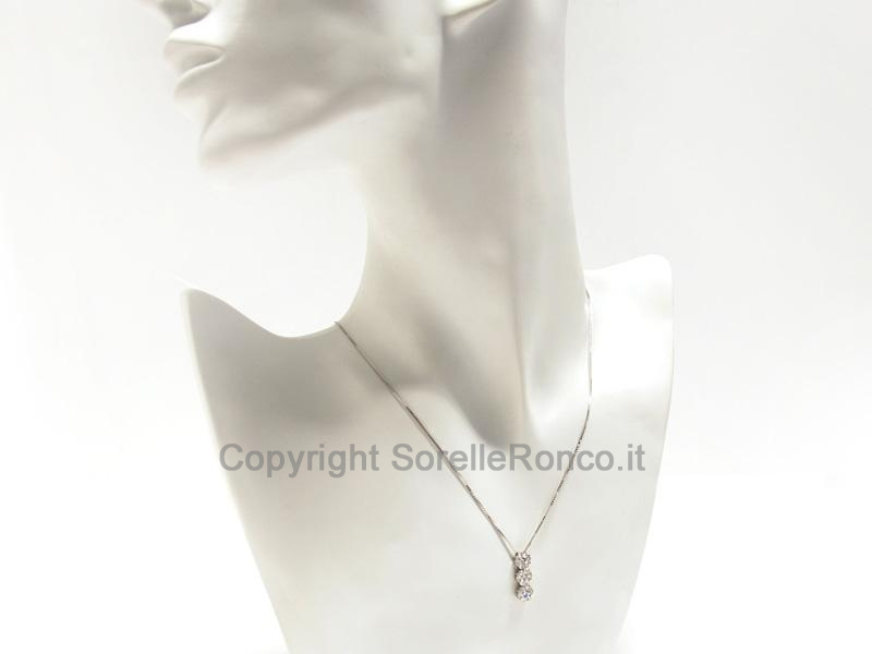 COLLANA TRILOGY 3 FIORI DIAMANTI CT 0.96