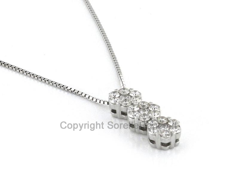 COLLANA TRILOGY 3 FIORI DIAMANTI CT 0.96
