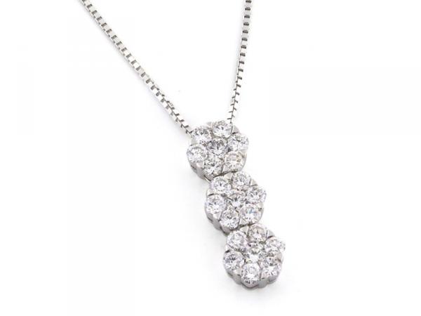 CF00755 - Collana Trilogy 3 Fiori Diamanti ct 0.96