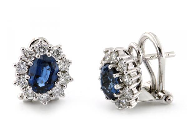 CF00757 - Orecchini Oro Zaffiro e Diamanti